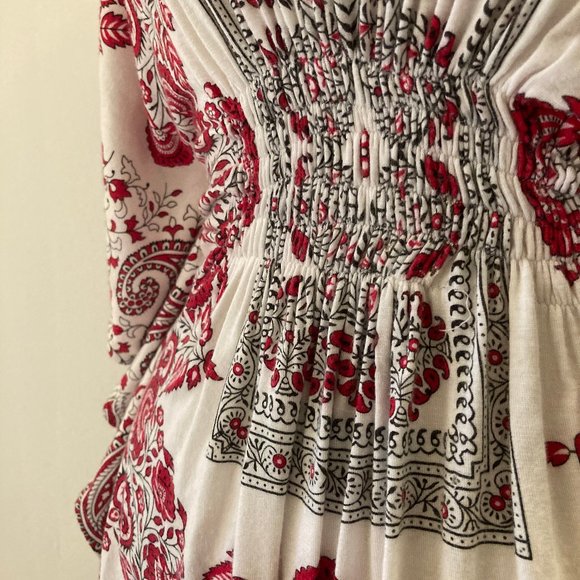 Cute tunic top, white and red, Egyptian - Picture 4 of 6